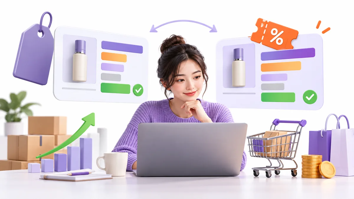 Seller membandingkan harga normal dan harga promo dengan margin yang tetap aman